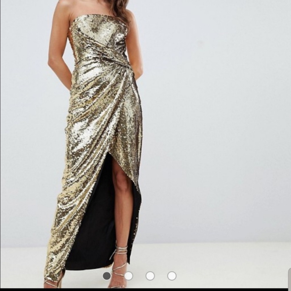 ASOS design bandeau maxi dress all over sequin
